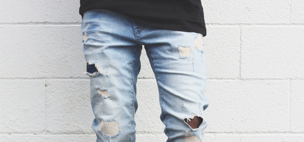 calça jeans surrada masculina